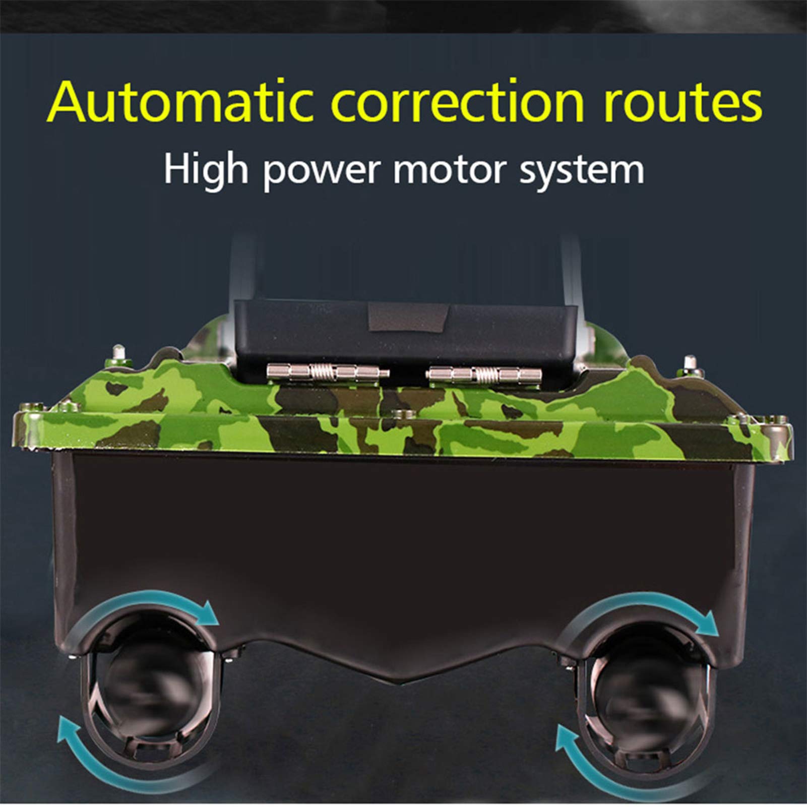 Bezprzewodowy Smart RC Bait Boat Czas czuwania 3H z nocnym światłem LED do kałuży i jezior Fish Finder akcesoria do łodzi wędkarskich prezenty dla mężczyzn, zielony kamuflaż