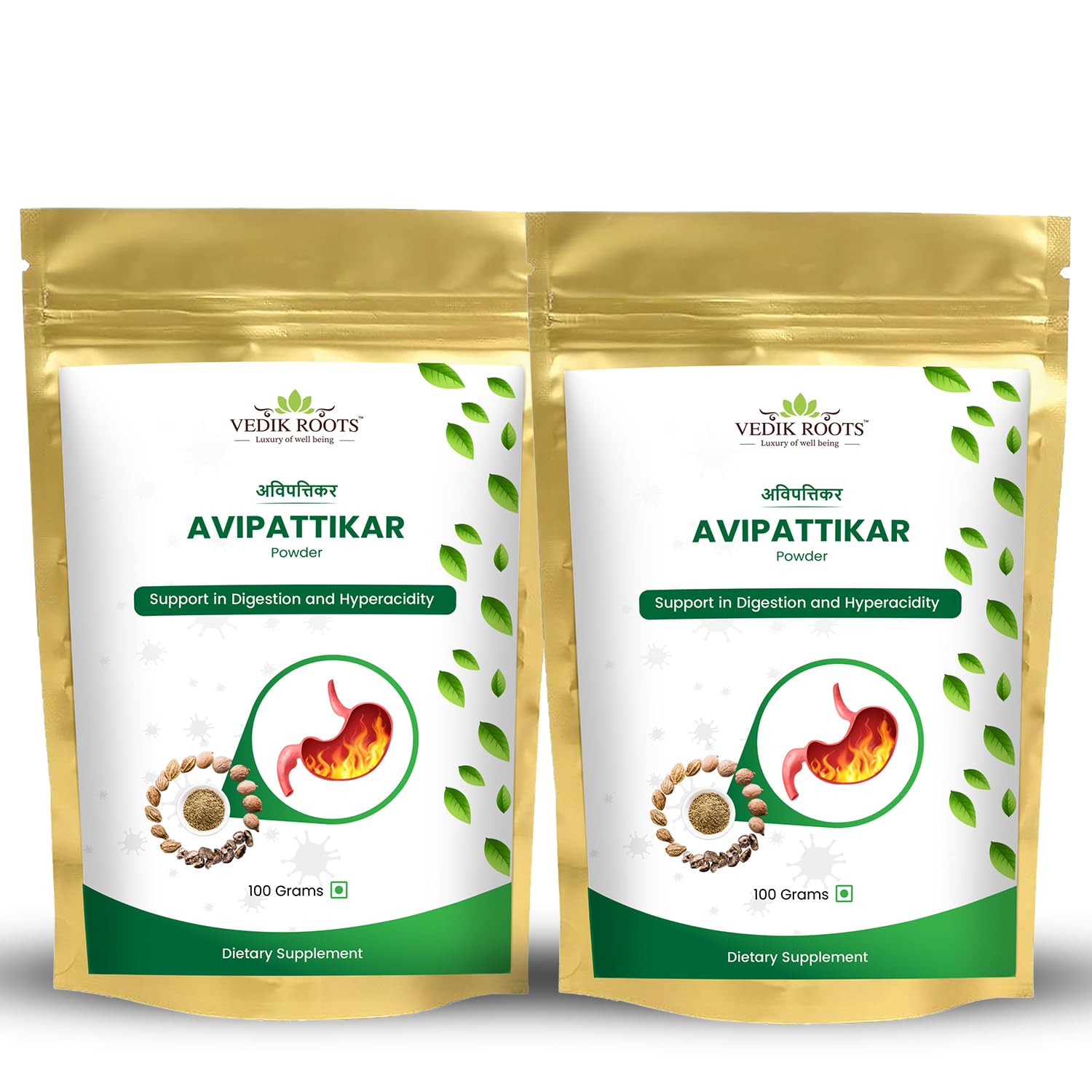 Avipattikar Powder/Churn - For Relief From Indigestion And Hyperacidity | 100% Natural Formulation | Mix Of Essential Nutrients(100 GM) (Pack of 2)