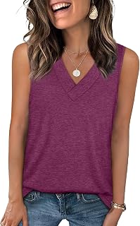 Tank Tops for Women Summer V Neck T Shirts Trendy Sleeveless Basic Tee Loose Fit 2025 Fashion
