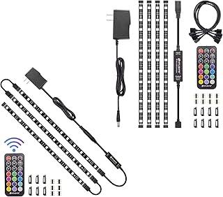 HitLights Pre-Cut LED Strip Lights, 12Inch Per LED Light Strip Flexible Color Changing 5050 LED Accent Kit with RF Remote,...