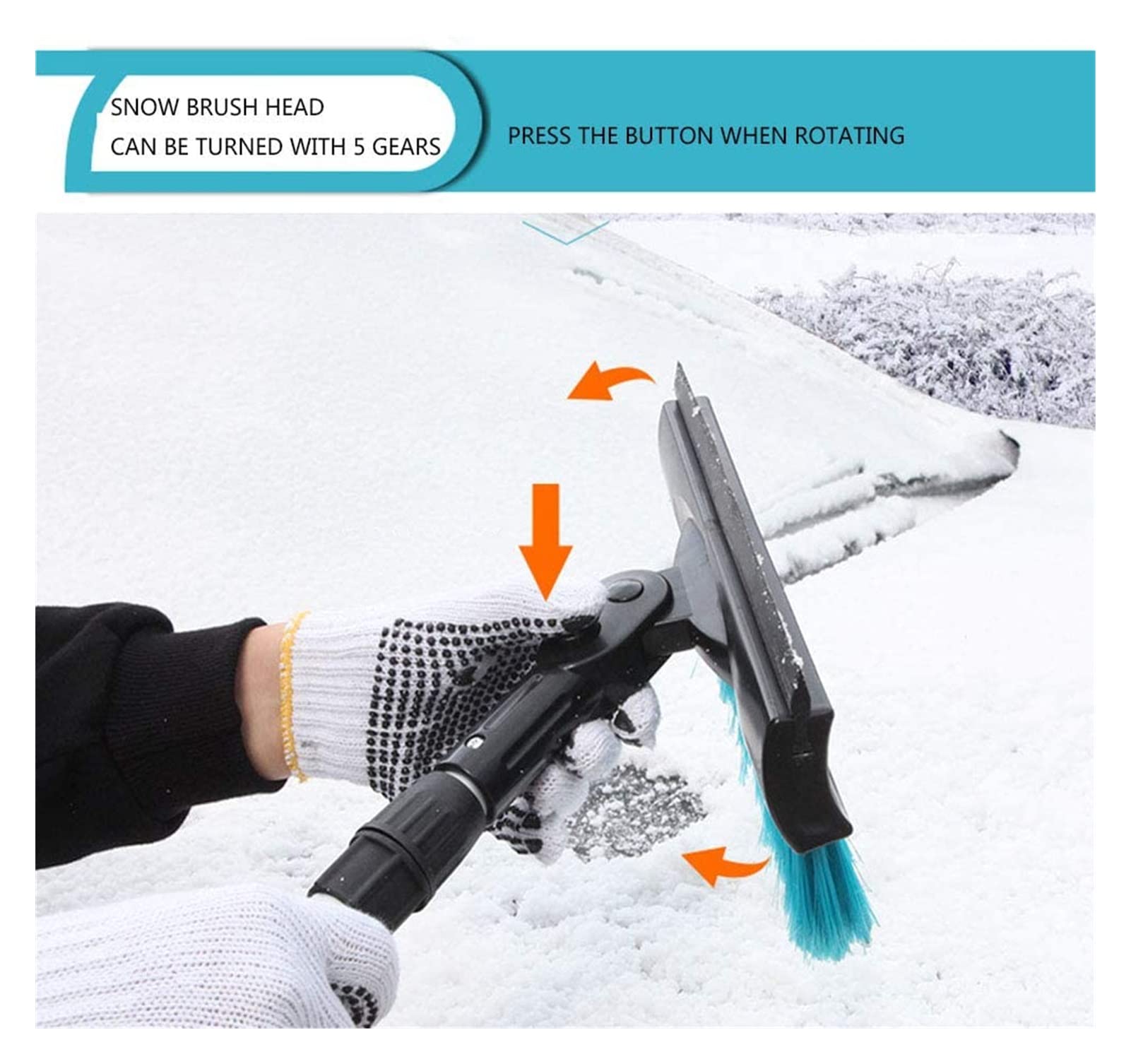 XMING Cepillos de Nieve for automóvil, Cepillo de Nieve portátil for el Vidrio de Parabrisas de automóviles con Agarre de Espuma y Mango Extensible Resistente Duradero