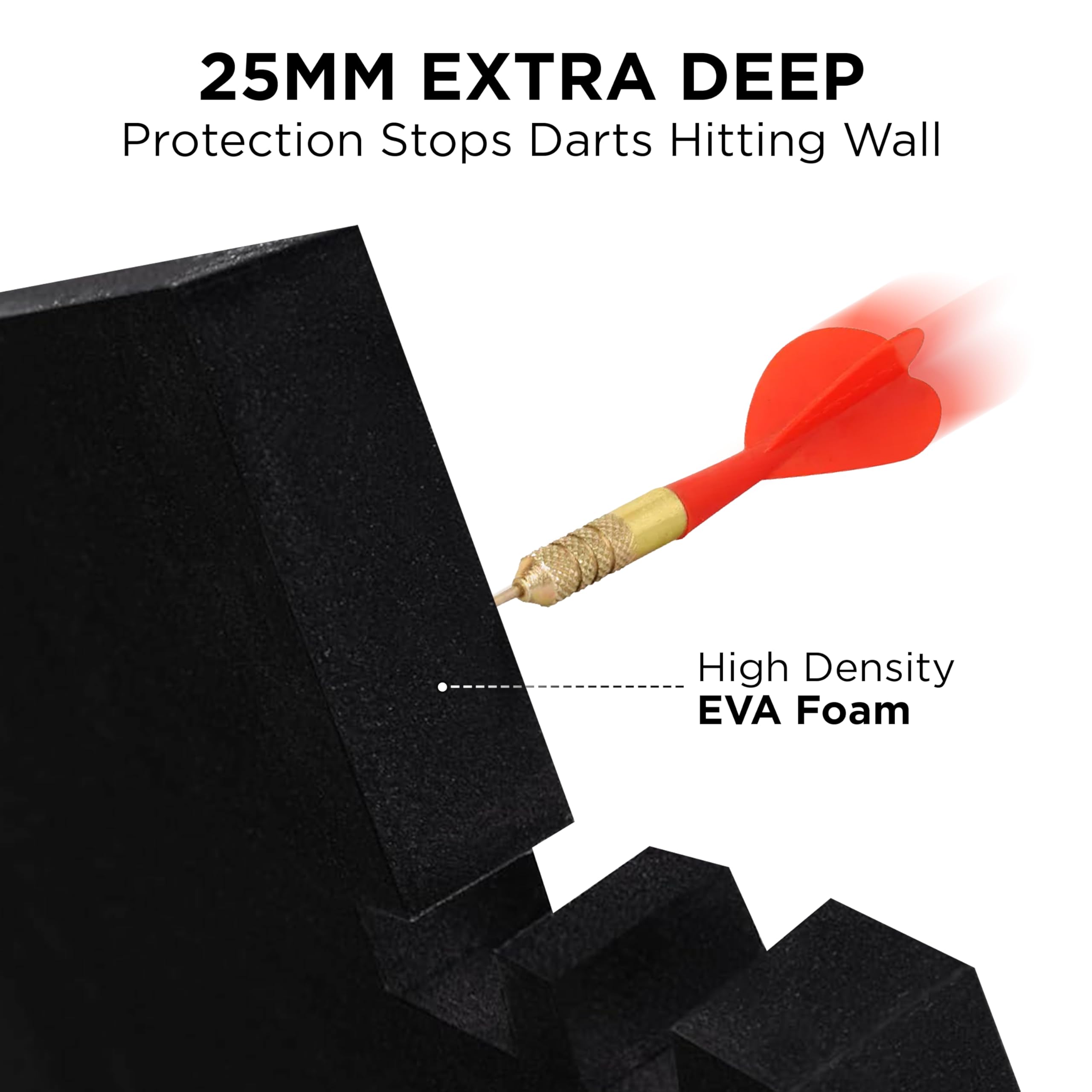 PHANTOM DARTS - Protezione da parete per freccette in schiuma EVA, 6 pezzi, 105 x 70 cm, con rivestimento in feltro per bersagli da 45,1 cm e 45,7 cm, protezione da parete per freccette