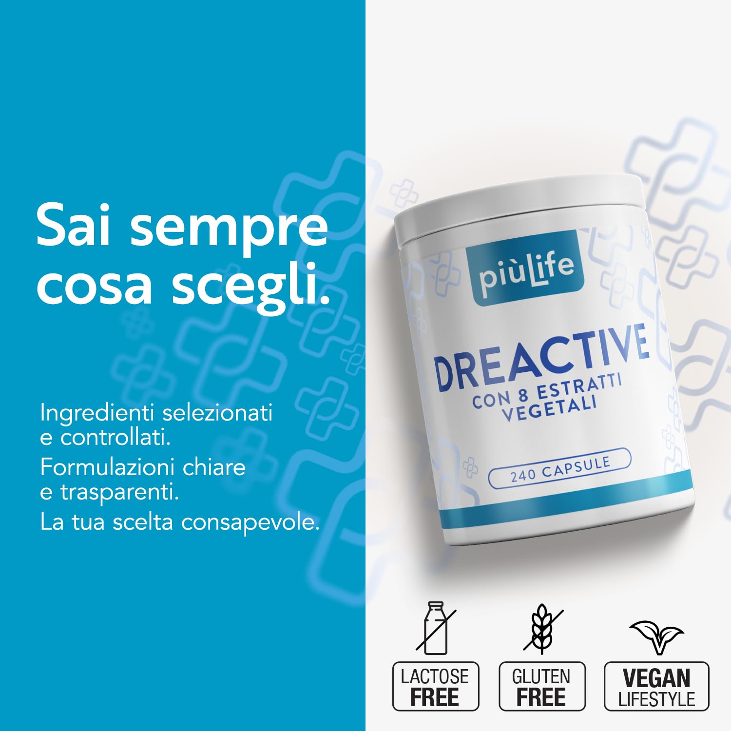 Drenante Diuretico Naturale 240 Capsule PiùLife, 8 Estratti Vegetali, Ananas Bromelina E Centella Asiatica, Betulla, Orthosiphon, Tarassaco, Pilosella, Cardo Mariano Depurativo, Asparago Detox