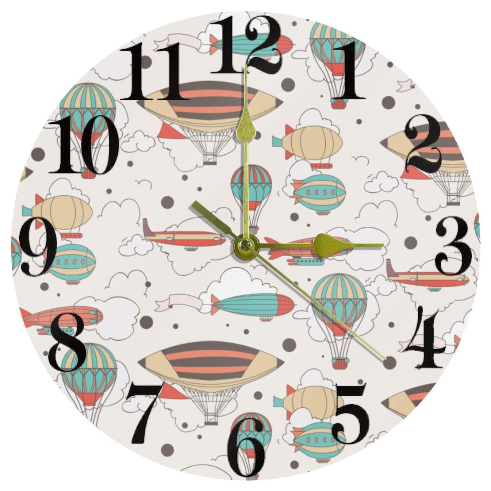 Horloge murale silencieuse sans tic-tac à quartz ronde et colorée