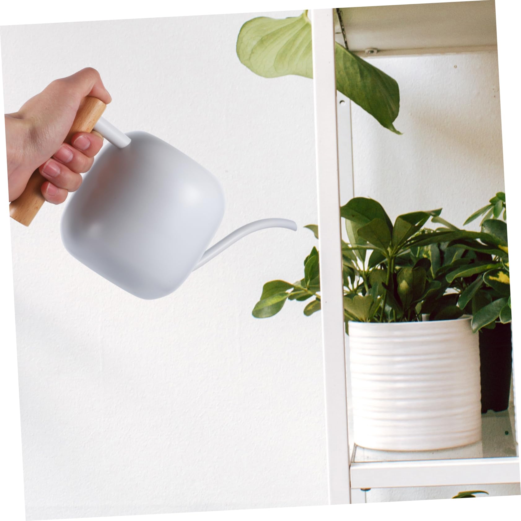 Toyvian arrosoir à Long Bec Buse Outil Usine arrosoir arroseur arrosoir Plantes d'intérieur arrosoir de Chalet arrosoir Moderne arrosoir pulvérisateur Acier Inoxydable Blanche