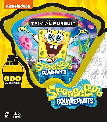Miniatura 7 de Trivial Pursuit SpongeBob SquarePants (Edición Quickplay). Preguntas de juego de trivia de Bob Esponja de Nickelodeon. 600 preguntas y muere en
