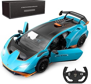 Blue Lamborghini Hurac n STO RC Car 114 Scale High-Performance Remote Control Toy Vehicle. Ideal for Racing Enthusiasts, kids