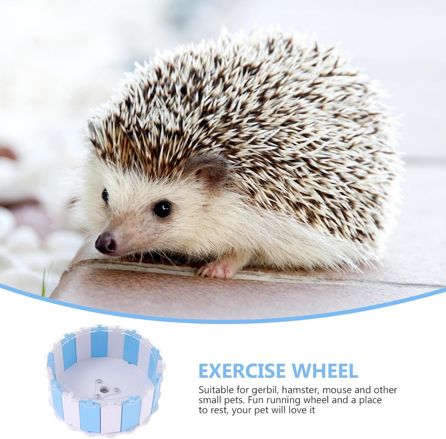 Silent Hamster Running Wheel Large 15.5cm Blue White Exercise for Hamsters and Squirrels Small Animal Workout Supplies