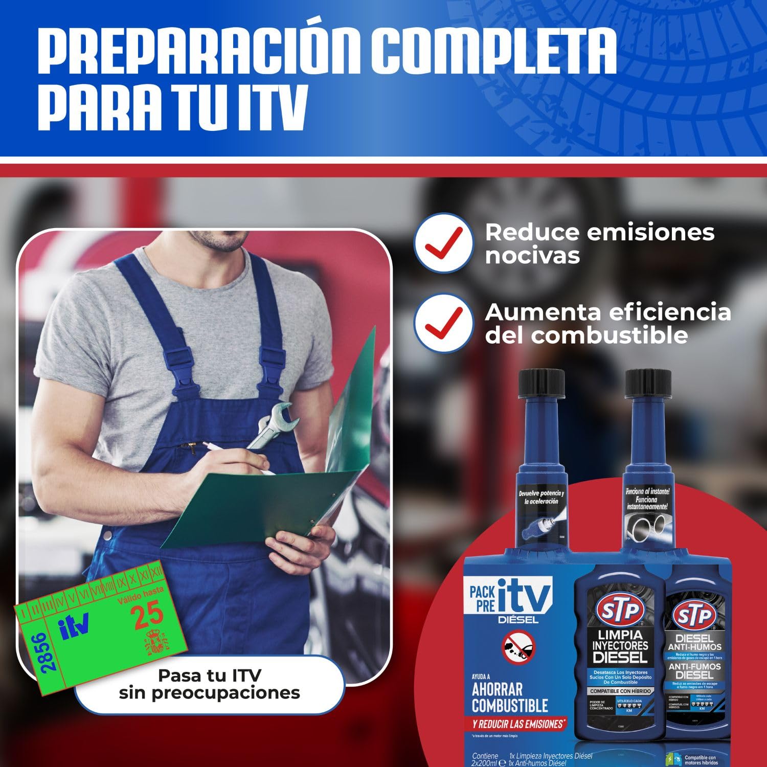 Limpia inyectores diésel Antihumos diésel STP 200 ml Reduce emisiones ahorra combustible