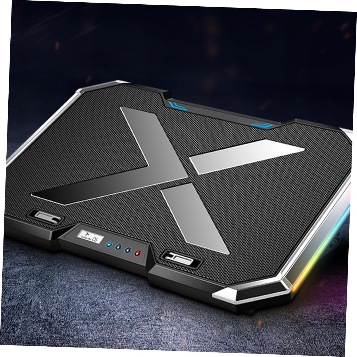 Angoily RGB Laptop Cooling Pad Adjustable Height Quiet Fan for Gaming Laptops Design for Air Cooling and Enhanced Gaming