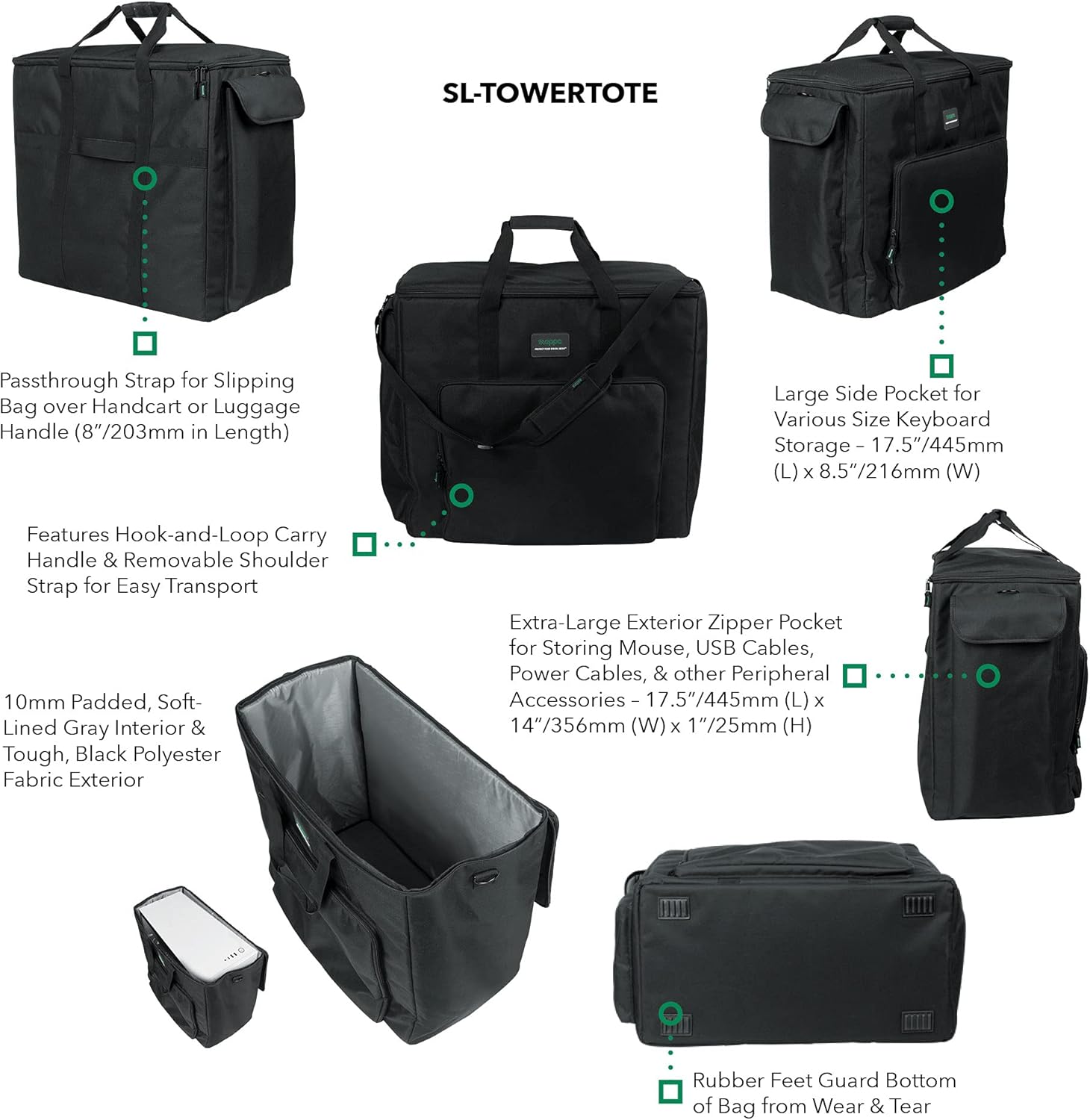 Slappa Desktop Computer Travel Tote Bag Fits Full Size PC Gaming Towers (SL-TOWERTOTE-LG) : Musical Instruments