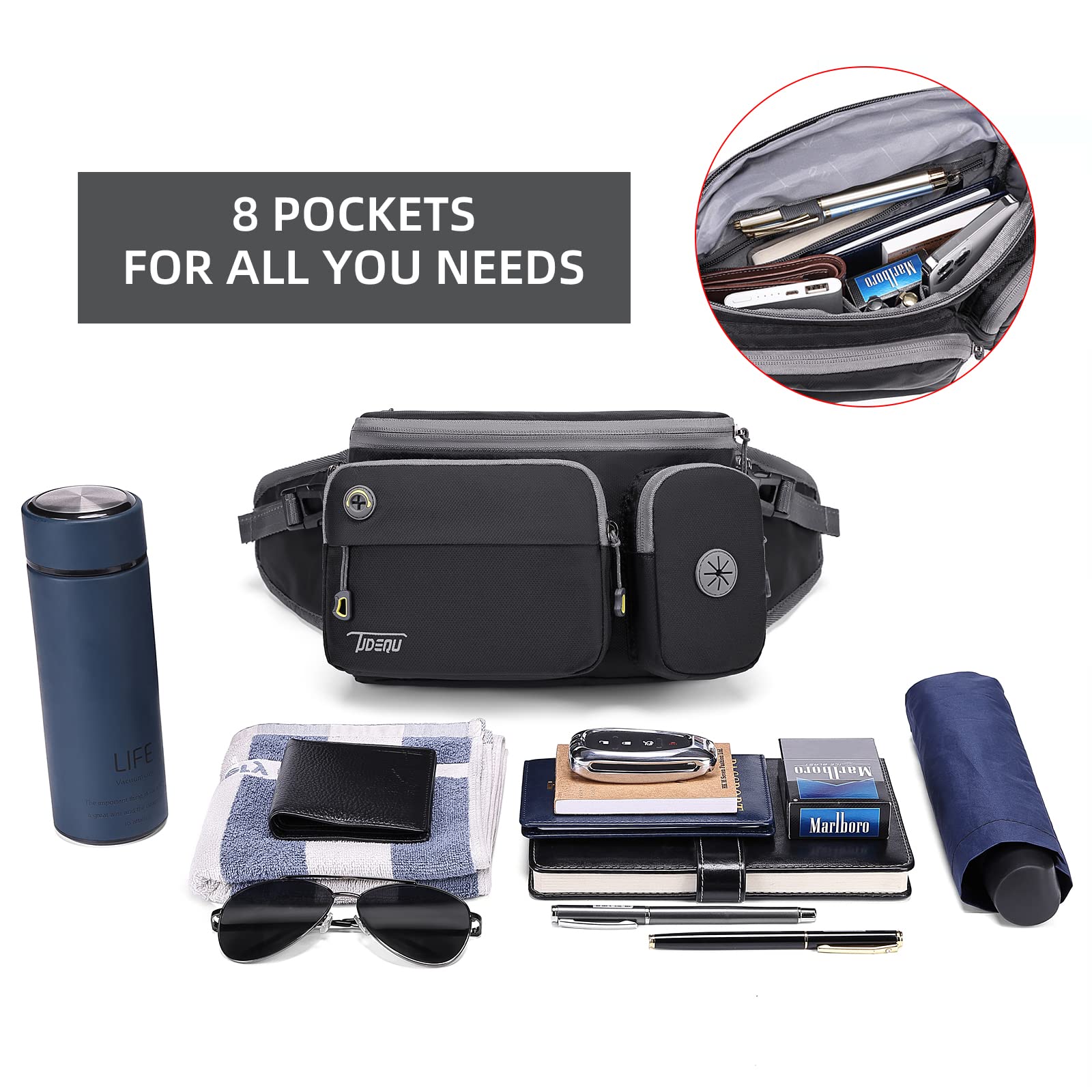 Bauchtasche Herren,Gürteltasche Herren,Bauchtasche Mit Flaschenhalter,Schwarz,Handy Gürteltasche,Bauchtasche Hund,Hüfttaschen