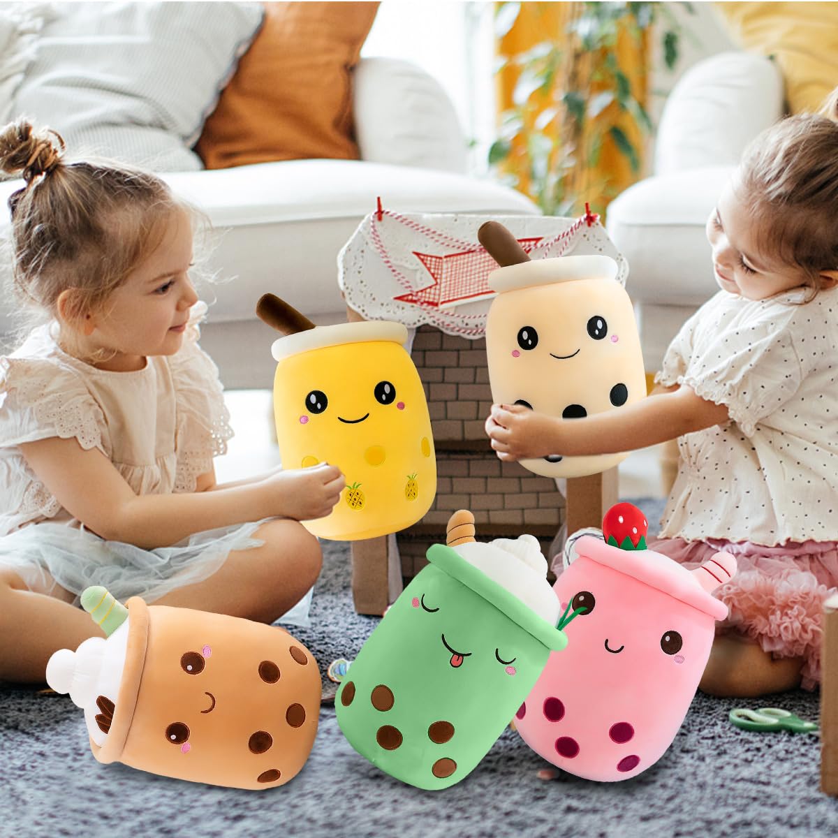 Peluche Bubble Tea 24 Cm - Coussin Doux Adorable En Forme De Boisson à Bulles