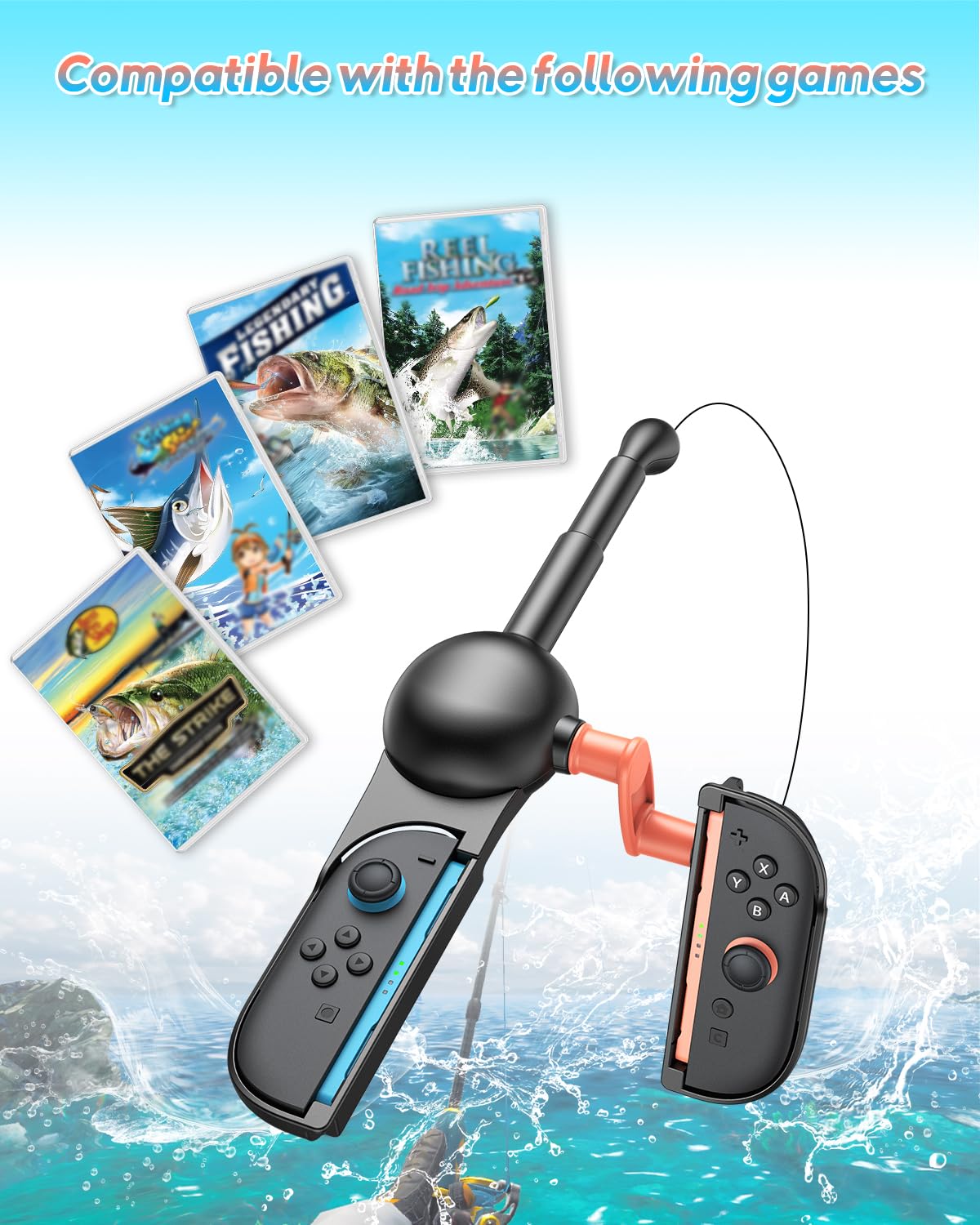 Canne à pêche pour Nintendo Switch 2, accessoires de jeu de pêche pour Switch 2/Switch 1/OLED/Joy Con Bass Pro Shops-the Strike Championship et Legendary Fishing-Standard