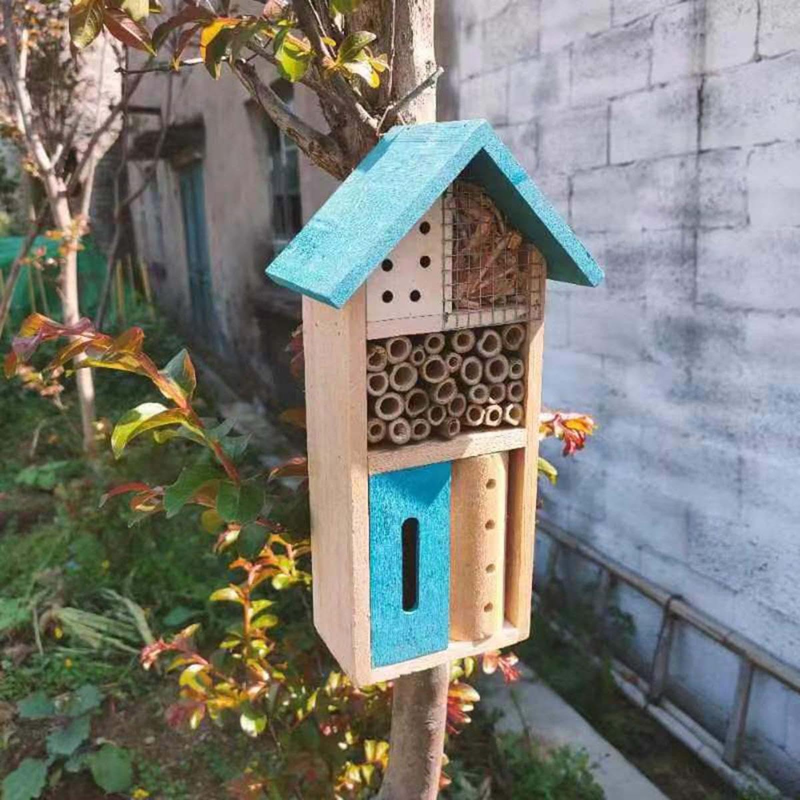 Enakshi® Bee Hotel Shelter Nest Box Weatherproof Garden Habitat Handmade Bee Beees|Home & Garden