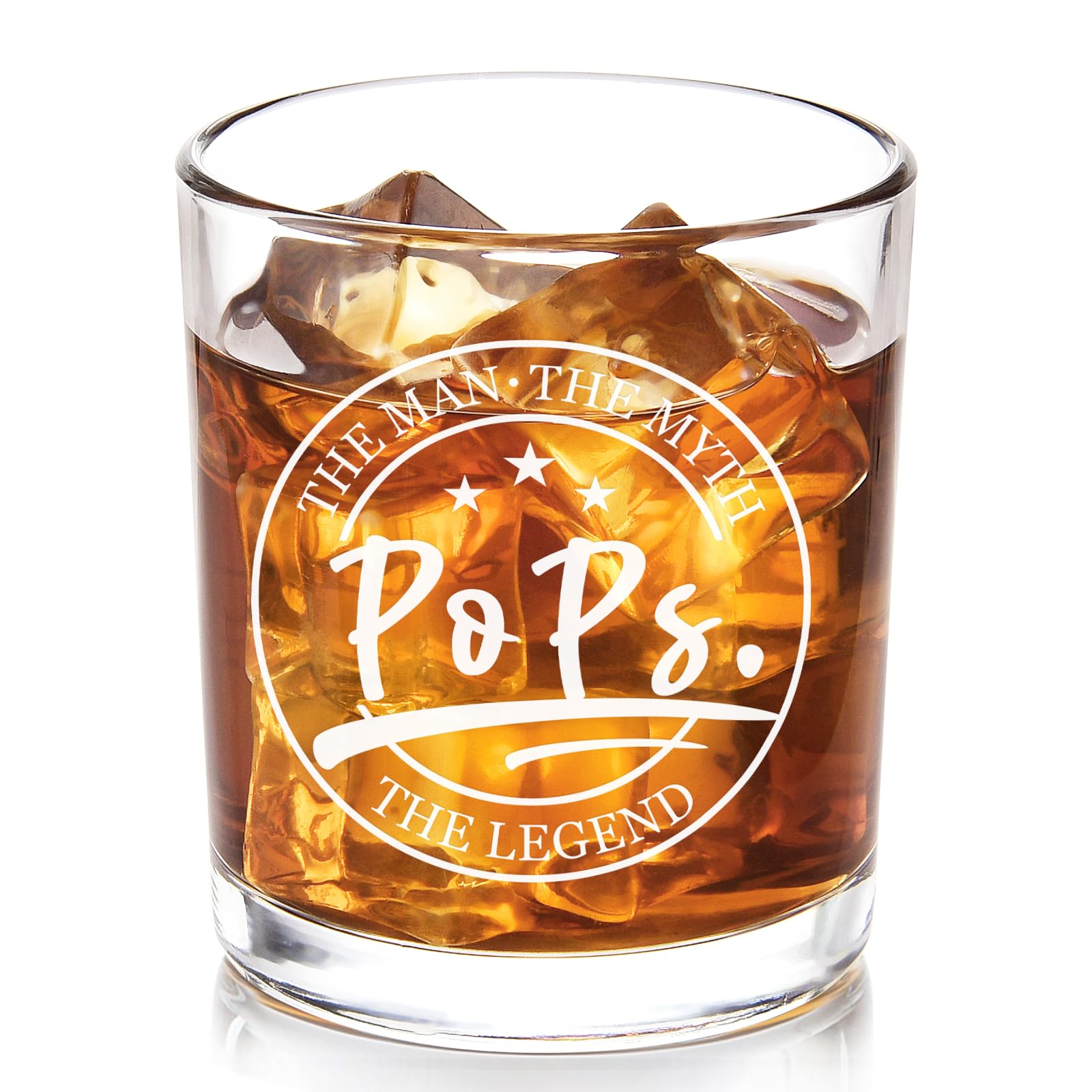 Futtumy Cool Gifts for Dad Grandpa, Pops The Man The Myth The Legend Whiskey Glass, Fathers Day Birthday Christmas Gifts for Dad Grandpa Grandfather Father Men Stepdad, 10 OZ Old Fashioned Glass