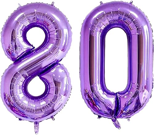 Globos digitales del número 80 de 32 pulgadas, globos del alfabeto del número 80, globos de helio, globos grandes para suministros de fiesta de