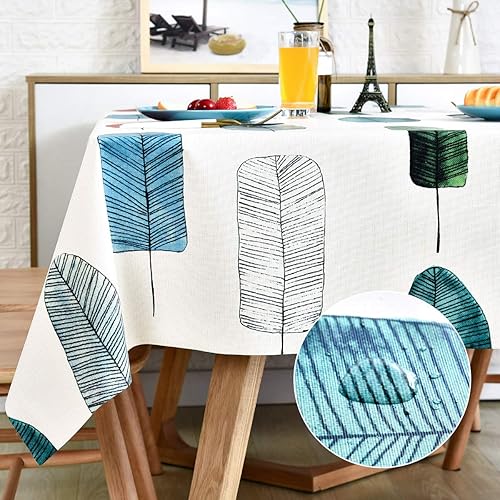Mantel de vinil para mesa cuadrada, lavable, a prueba de aceite, impermeable, PVC, diferentes estampados, Jardín, Hojas