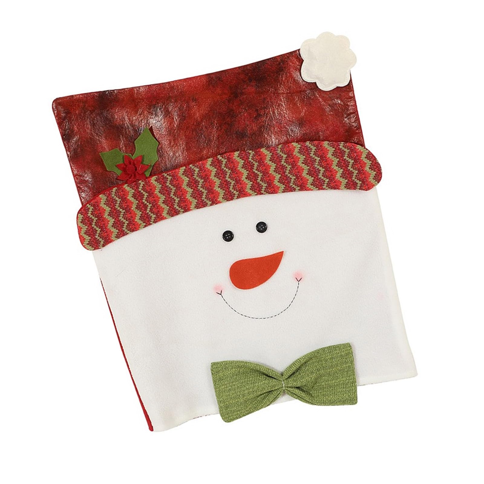 Buxuaaaa Christmas Dining Chair Covers Santa Maples Designs for Festival Ambiances and Durability Easy to Clean Christmas Chair Covers