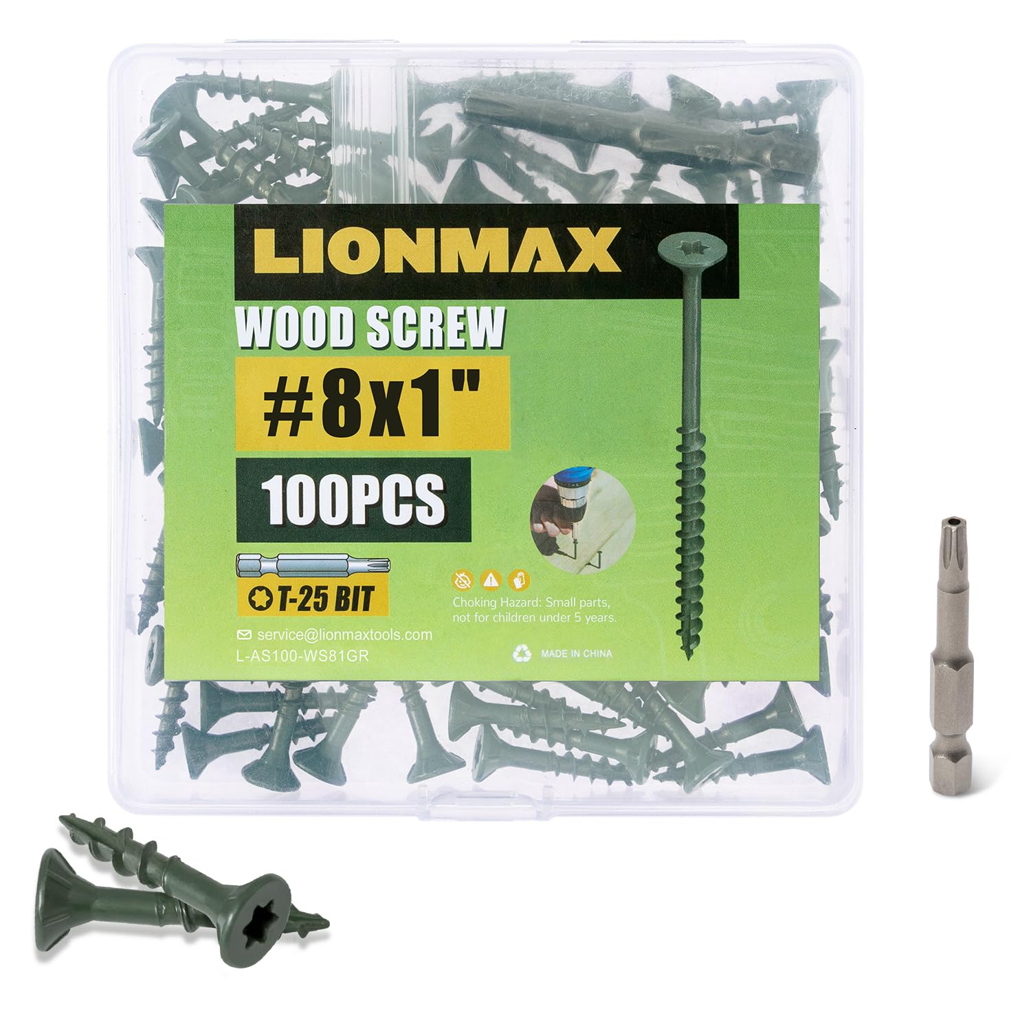 LIONMAX Deck Screws - 300 Pack, 1-1/2 Inch -26 LIONMAX Deck Screws - 300 Pack, 1-1/2 Inch -26