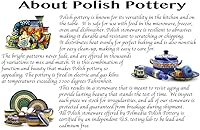 Vista 6 de Auténtico mini plato de cerámica polaca, plato de posavasos con diseño de enrejado aster, hecho a mano en Bolesławiec Polonia por Ceramika