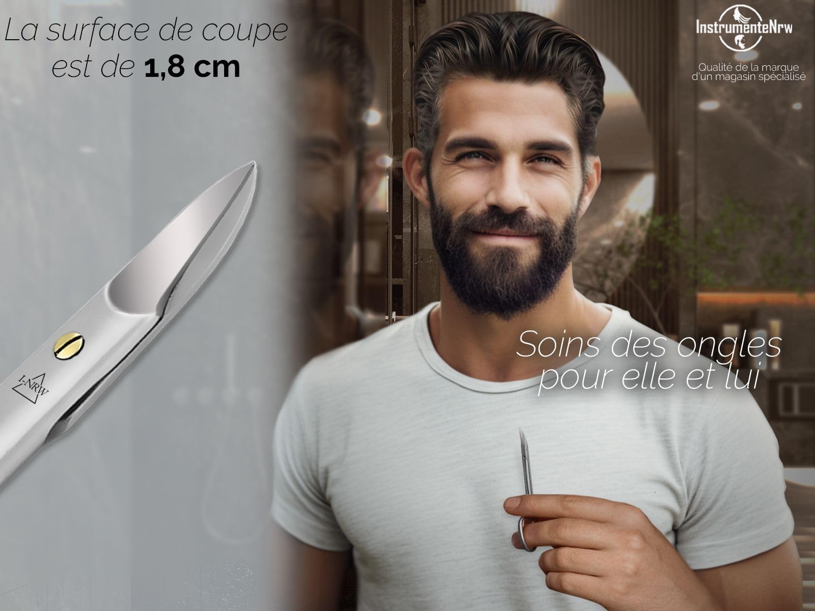 Ciseaux à ongles pour les pieds Acier inoxydable Manucure Pédicure avec lame incurvée tranchante pour le soin des pieds 10,5 cm