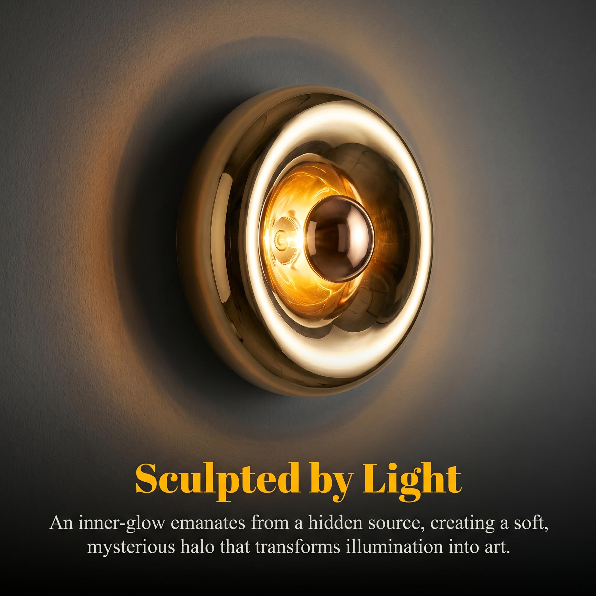 BARCELONA LED Applique da Parete Design LIPS Ø30 cm in Vetro e Metallo, Luce Indiretta E27 G45, Lampada da Parete Oro Rame Cromo, Illuminazione Moderna per Camera da Letto Soggiorno