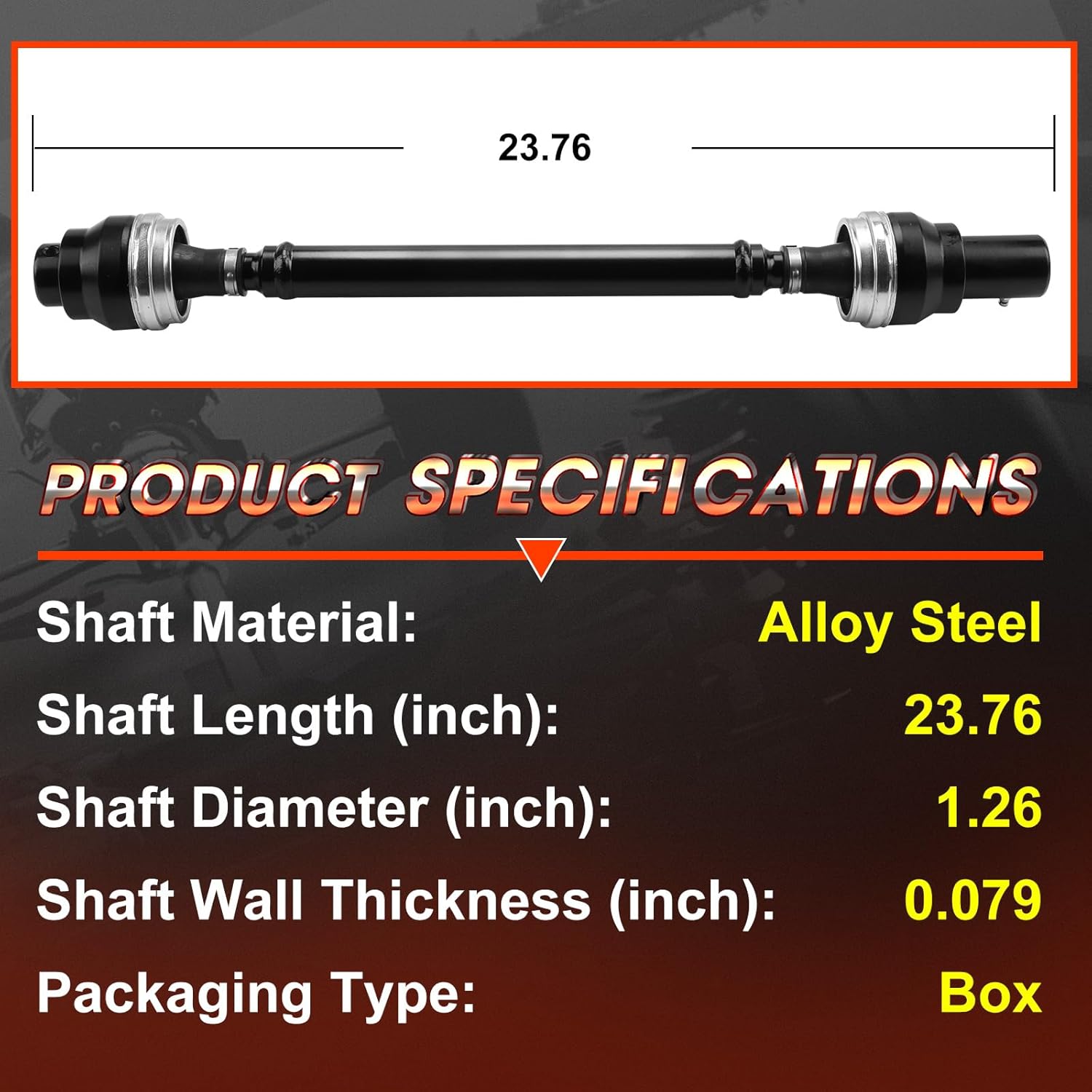 Front Drive Shaft Propshaft Assembly, Fit for Polaris General 1000 2017-2019 | Fit for Polaris General 4 1000 2018-2019, OE 1333917