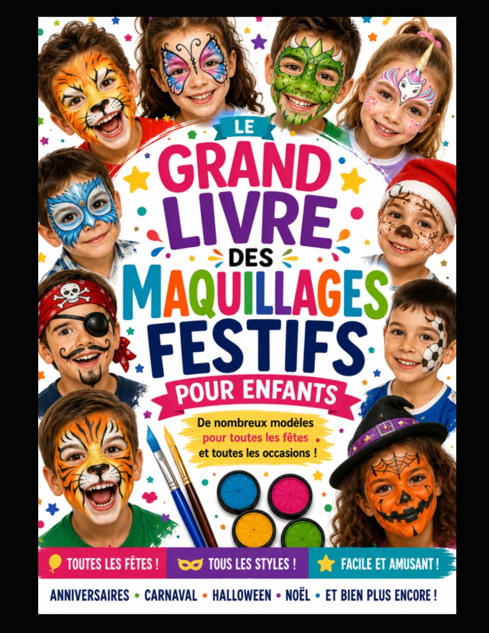 Le Grand Livre des Maquillages Festifs pour Enfants: 70 modèles faciles à réaliser étape par étape