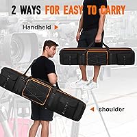 Vista 4 de Tripod Carrying Case,50 Inch Tripod Light Stand and Photography Lighting Kit Bag,Photo Studio Equipment Large Carrying Bag with Removable