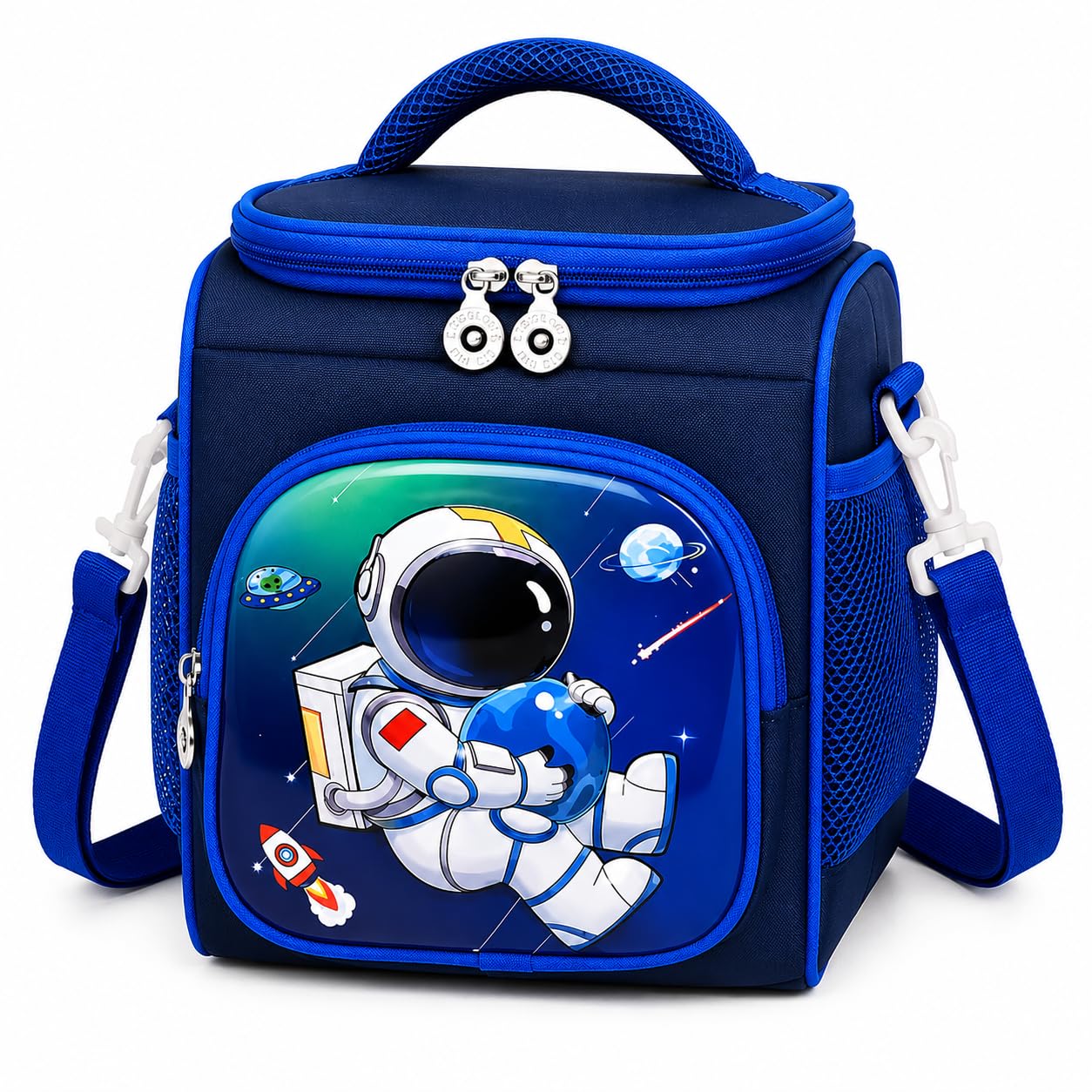 Lunch Bag for Kids – 3D Hardtop Insulated Tiffin Bag | Waterproof, Leakproof and Lightweight | School Lunch Tote with Shoulder Strap (Space)-picture-35