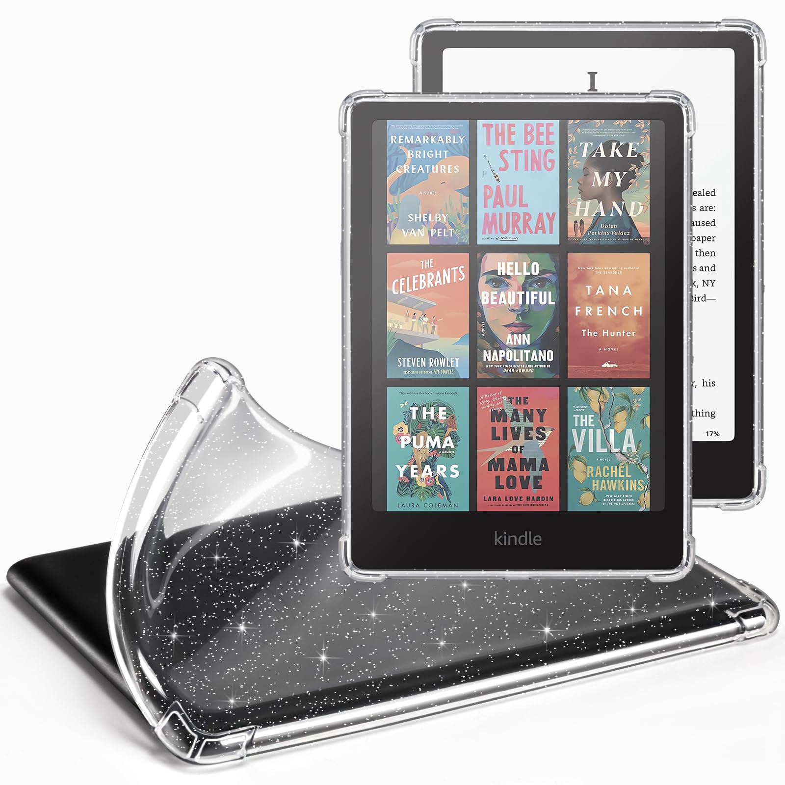 CoBak Case for 7" Amazon Kindle Paperwhite 2024 and Kindle Colorsoft Signature Edition - Glitter Transparent TPU and Corner protection Cover for Paperwhite 12th Generation, Glitter
