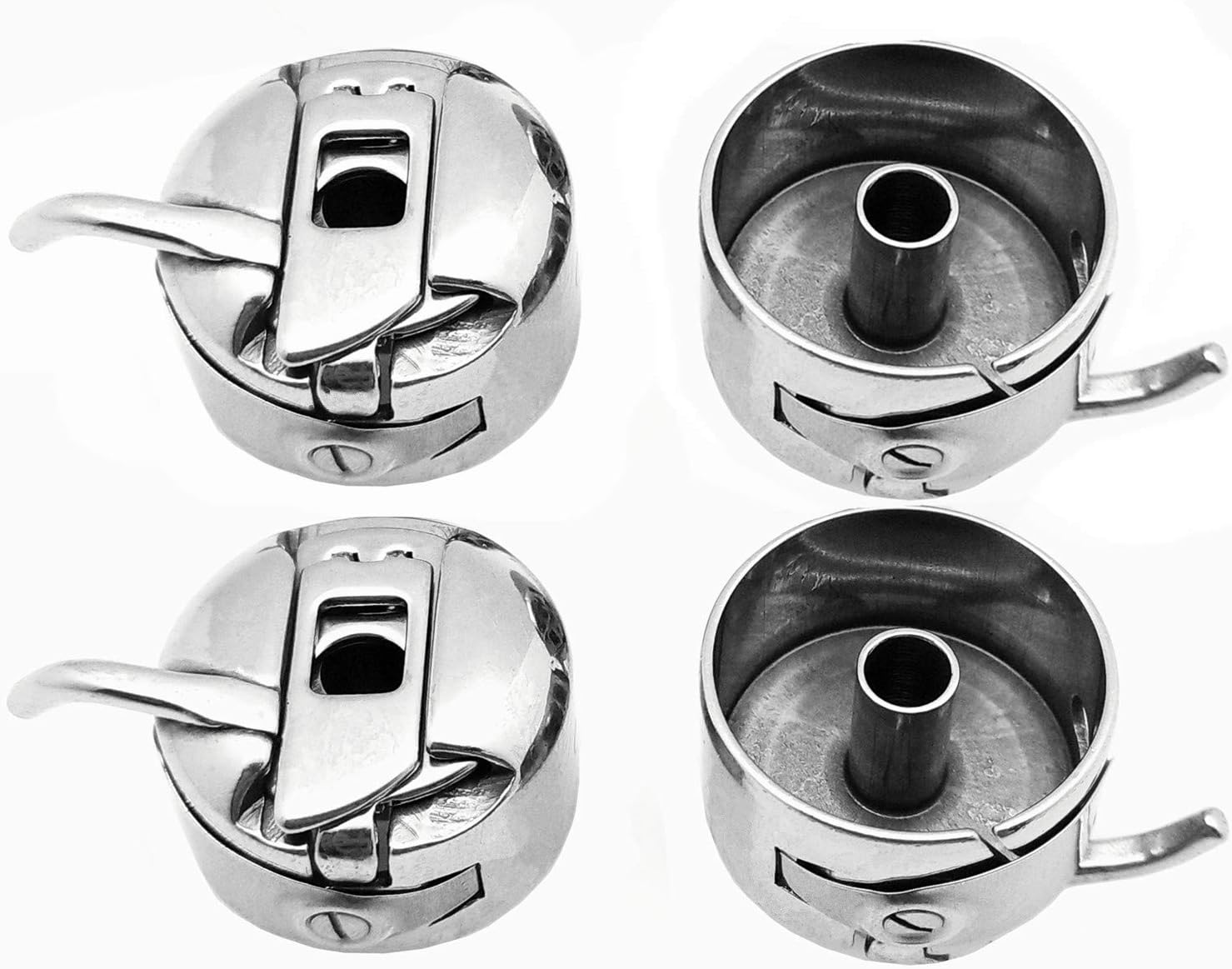 YEQIN 4 Pieces Sewing Machine Bobbin Case Stainless Steel Bobbin Case for All Front Loading 15