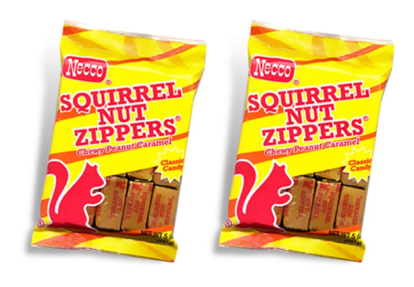 Buy Set of 2 Squirrel Nut Zippers Chewy Peanut Caramel 5oz Bag