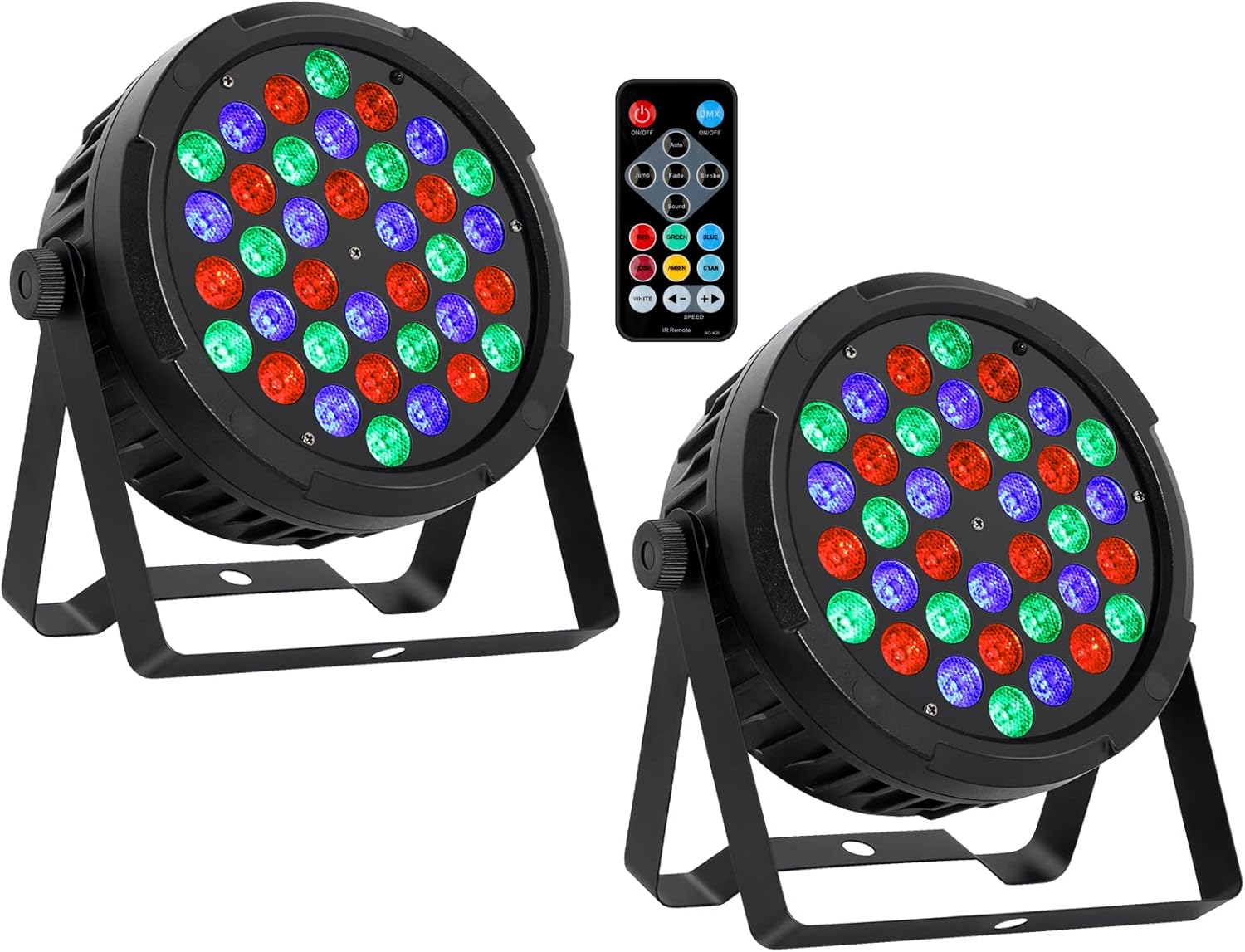 Stage Lights, OPPSK 36W 36LEDs RGB Par Light Auto Play Sound Activated by Remote & DMX Control Uplighting for Church Wedding Birthday Christmas Stage Lighting - 2 Pack : Musical Instruments