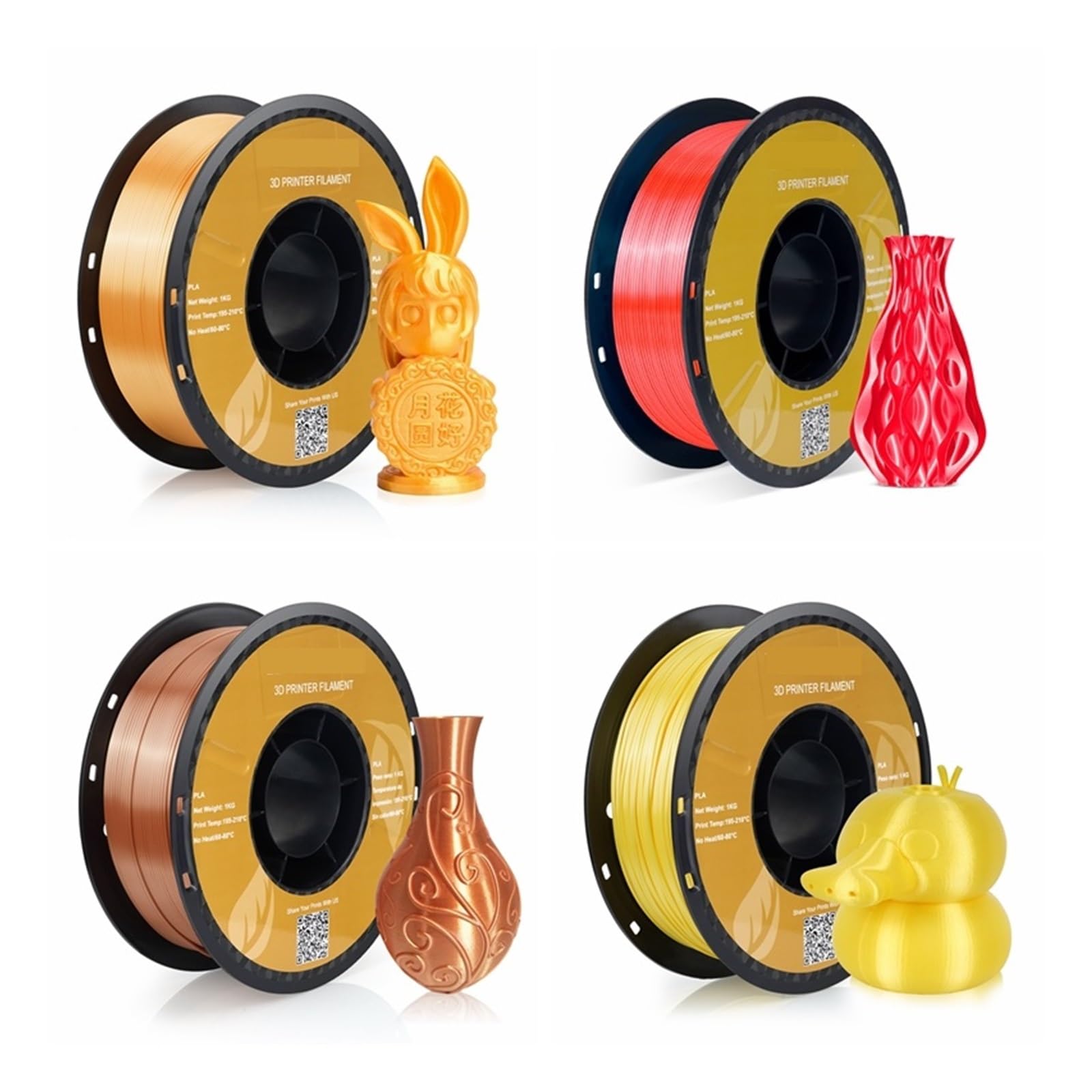 Filament do drukarki 3D 3 rolki jedwabny filament PLA 3 kg 1,75 mm gładki bez pęcherzyków filamenty do drukowania 3D (kolor: 3 kg mieszanka A)