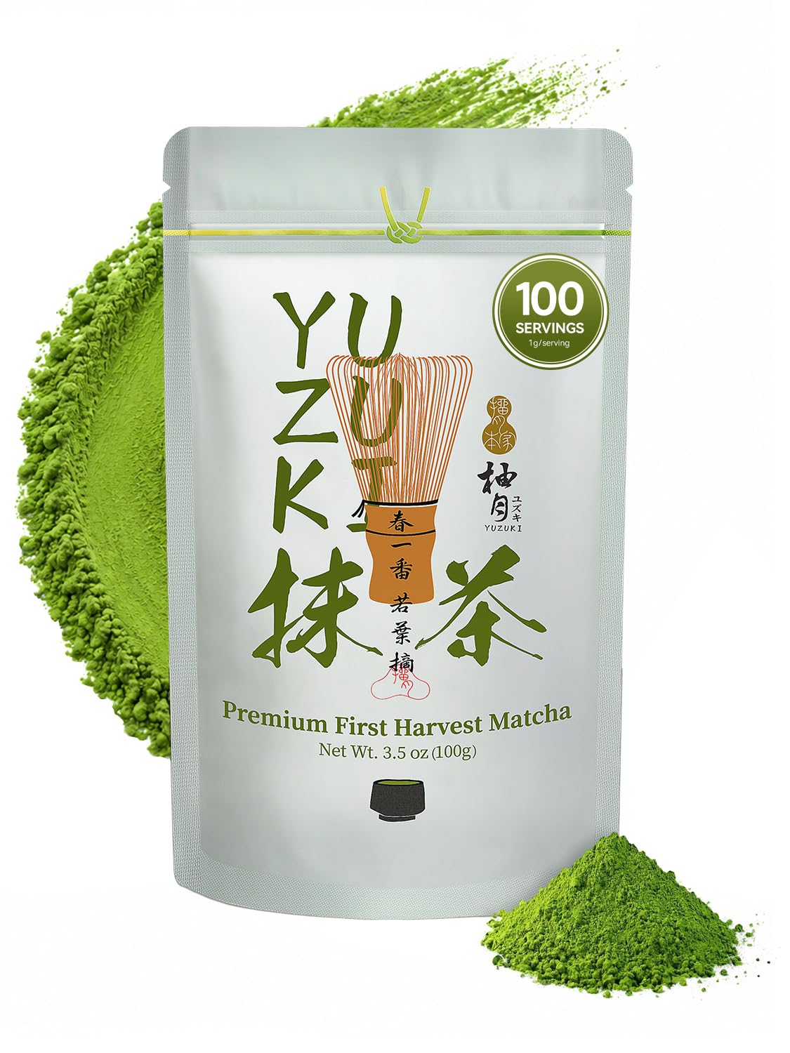 YUZUKI Matcha Cerimoniale Premium in Polvere di Yame, Fukuoka – Tè Matcha Giapponese – 100 g