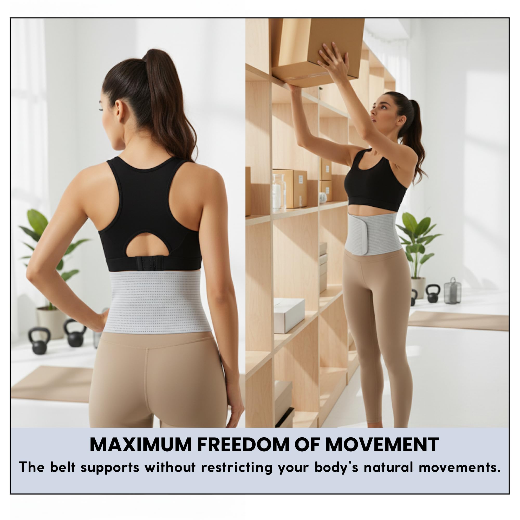 Genérico Ceinture lombaire pour homme et femme - Ceinture lombaire réglable et respirante pour le dos et la posture - Idéale pour le sport, le travail et l'utilisation quotidienne - Ne donne pas de
