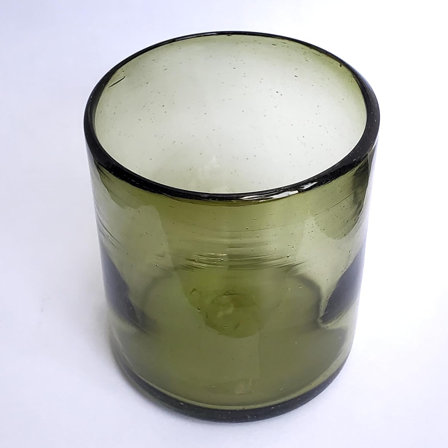 Solid Olive Green 9 oz Short Tumblers (set of 6), Recycled Glass, Lead-free, Toxin-Free (9oz Tumbler)