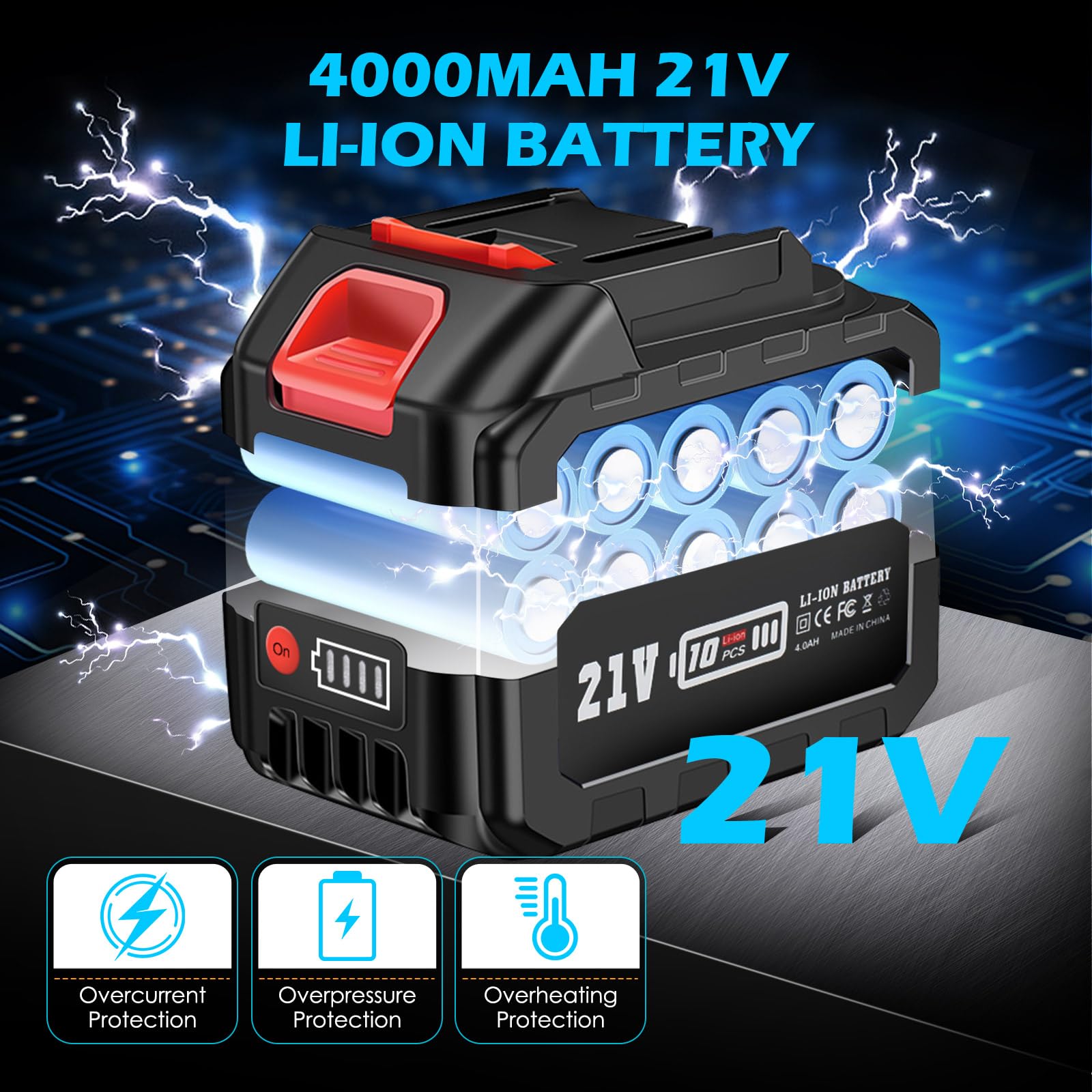 ZUYIYI 5 Inch Cordless Random Orbital Sander, 12000RPM Electric Orbital - View #5