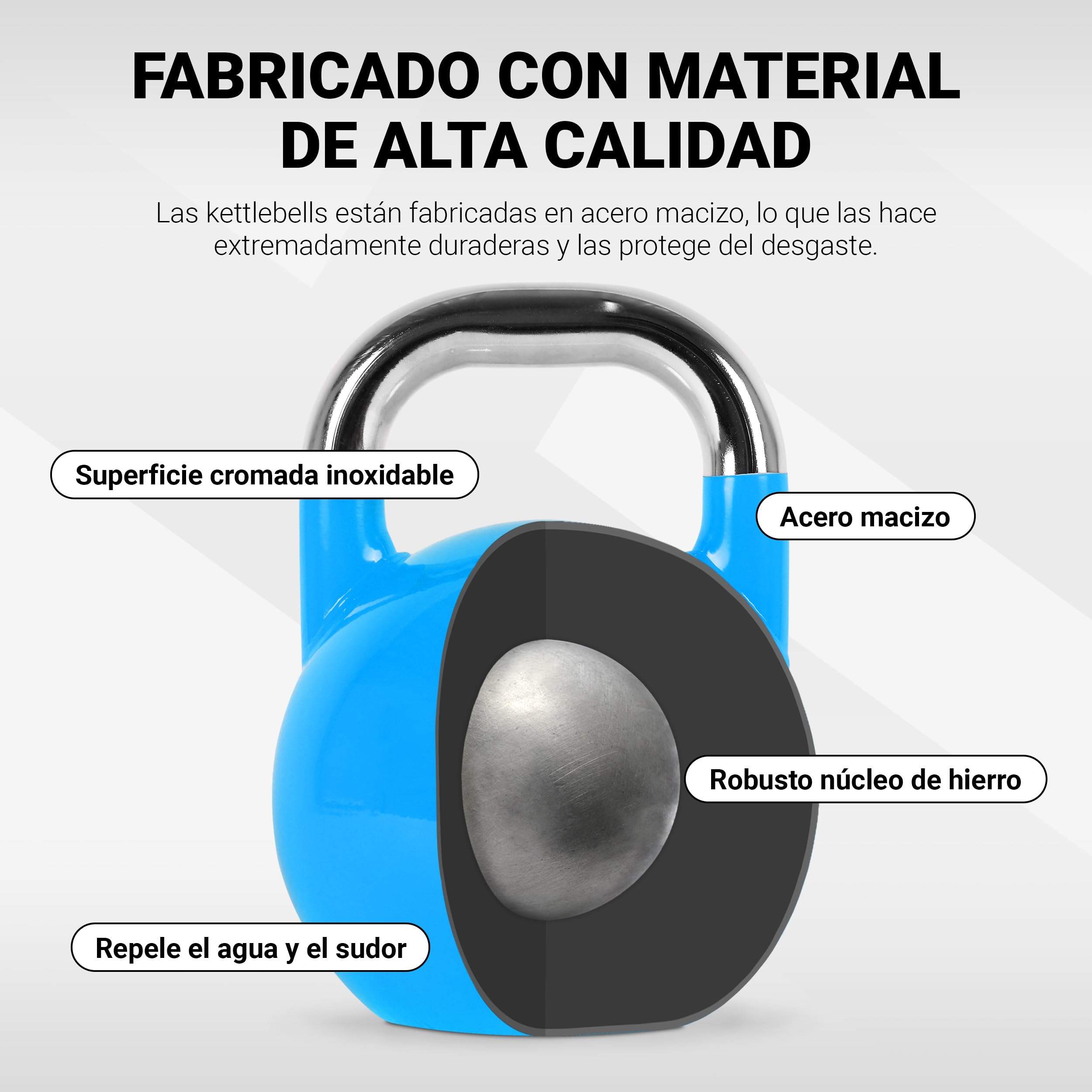 MSPORTS Pesa rusa Competition Premium 4-36 kg, incluye póster de ejercicios, calidad de estudio profesional, pesas rusas de competición