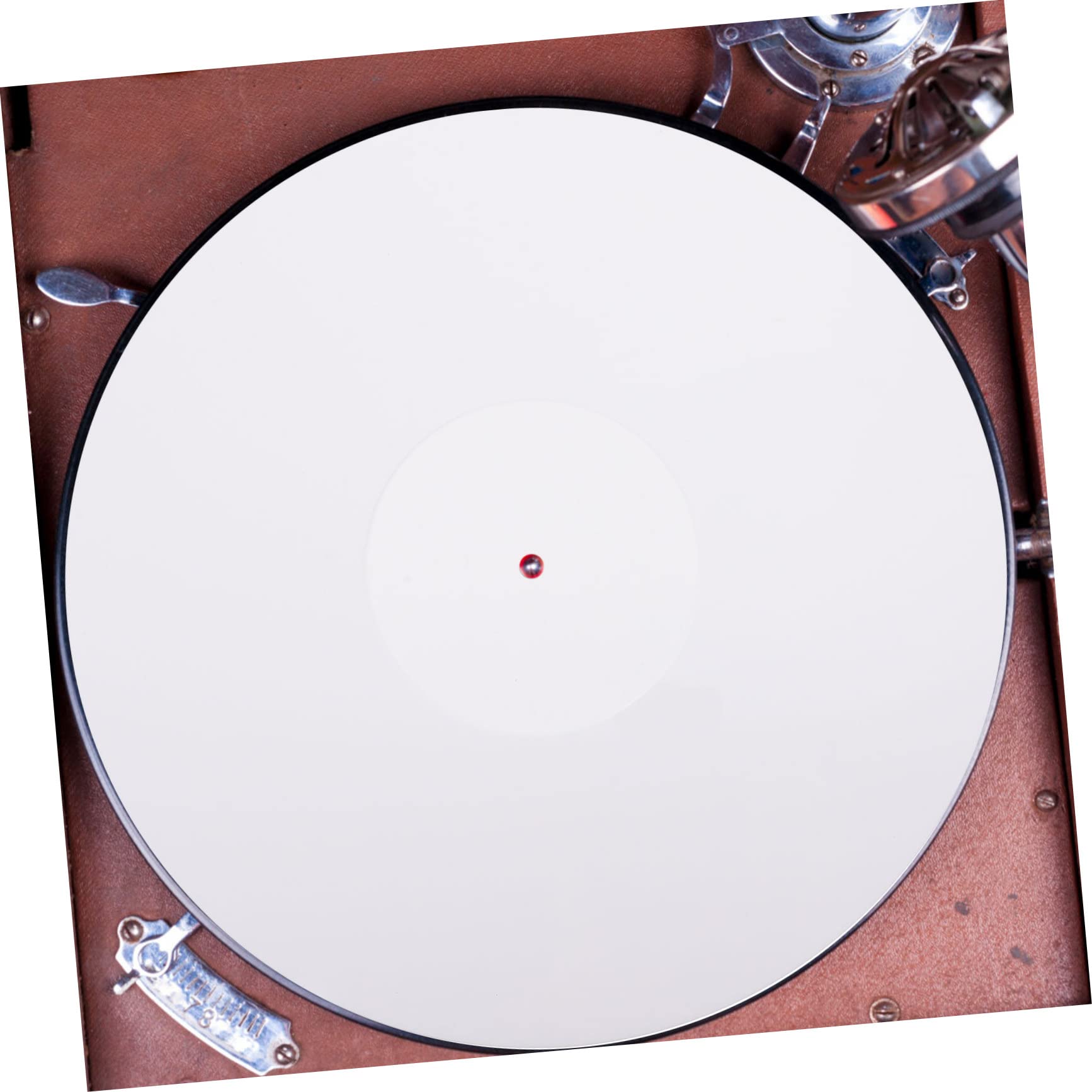 Tappetino in Acrilico per Giradischi Pad Protettivo per Dischi in Vinile Antistatico e Stabilizzante per Lettori Audio e Fonografi Bianco Elegante