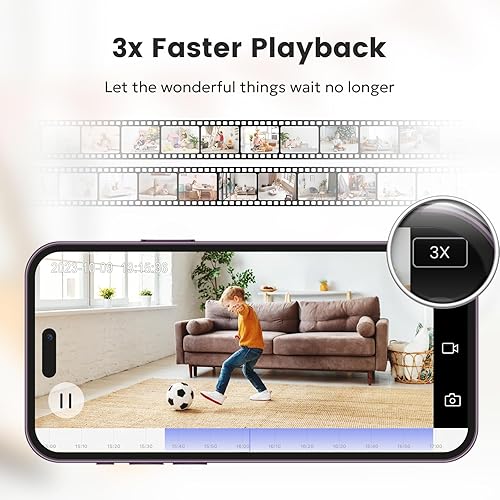 Miniatura 8 de owltron Cámara de seguridad panorámicainclinación para interiores 2K, cámara inteligente para seguridad en el hogar con detección de movimiento,