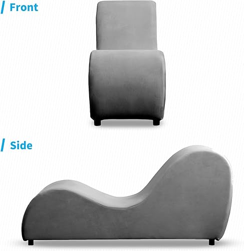 Miniatura 7 de Mjkone Silla de yoga para sala de estar  Chaise Lounge con cojín de relleno extraíble  Tumbona para hacer ejercicio y relajarse  Sofá de yoga con