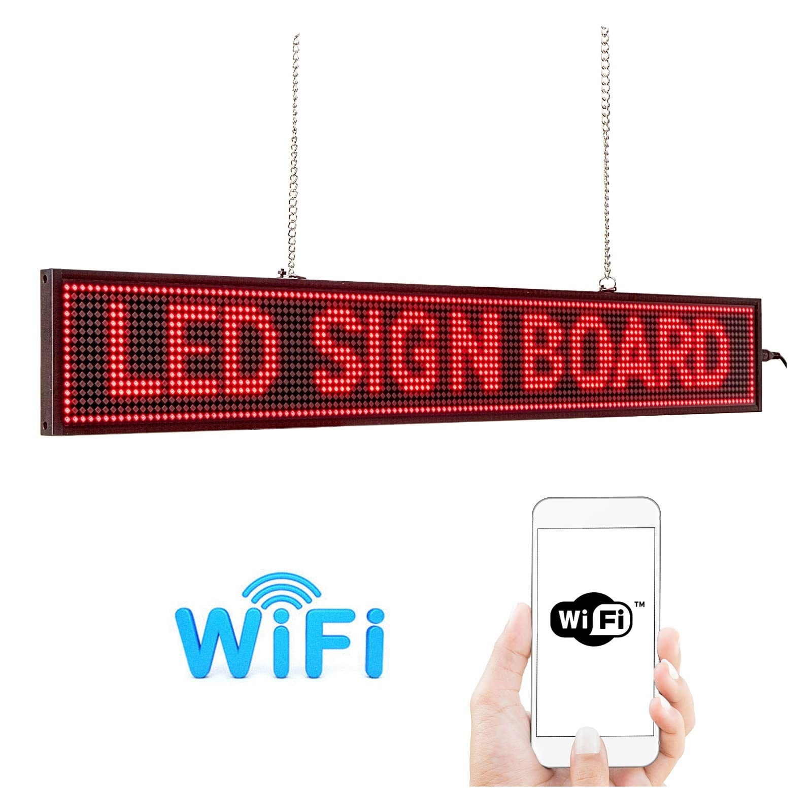 Panel LED 26inch P5 SMD LED Sign Red Scroll Publicidad Mensaje LED Display Board para Coche, Bar, Hotel, camión