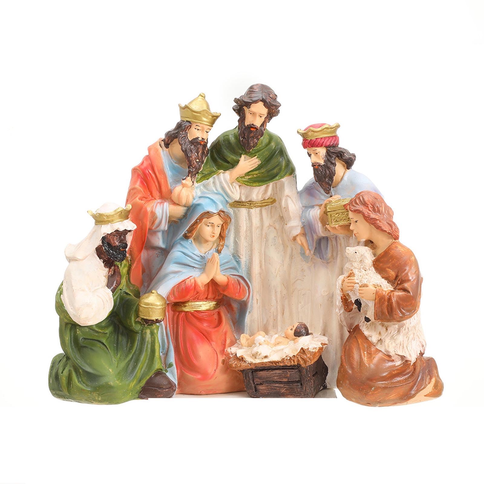 Kalttoy Multicolor Religious Nativity Table Decors Christmas Figurines For Christmas Celebration Resin Decoration Gifts Nativity Set