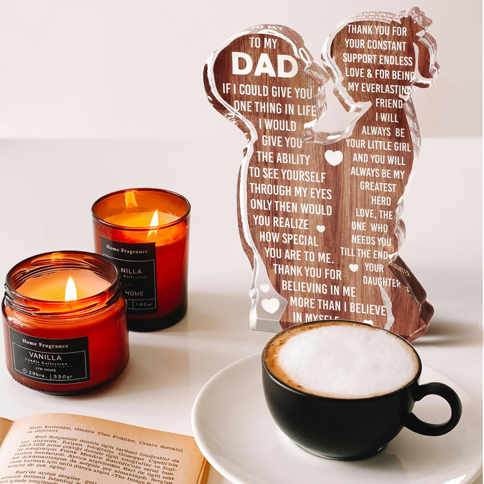 Best Dad Ever Acrylic Plaque Sign - 5"x3.8" Desk Decor, Father's Day/Birthday Gift From Son Or Daughter