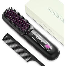 Hair Straightener Brush,Ceramic Ionic Anti-Frizz Hair Brush,