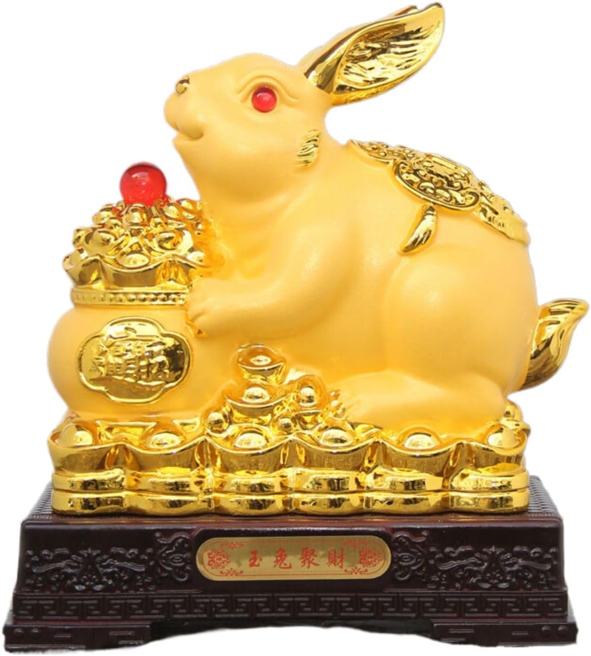 生肖兔子摆件 Feng Shui Figurine Home Office Decor Chinese Gifts 创意水晶发财树招财礼品客厅玄关新房子乔迁送礼 9192