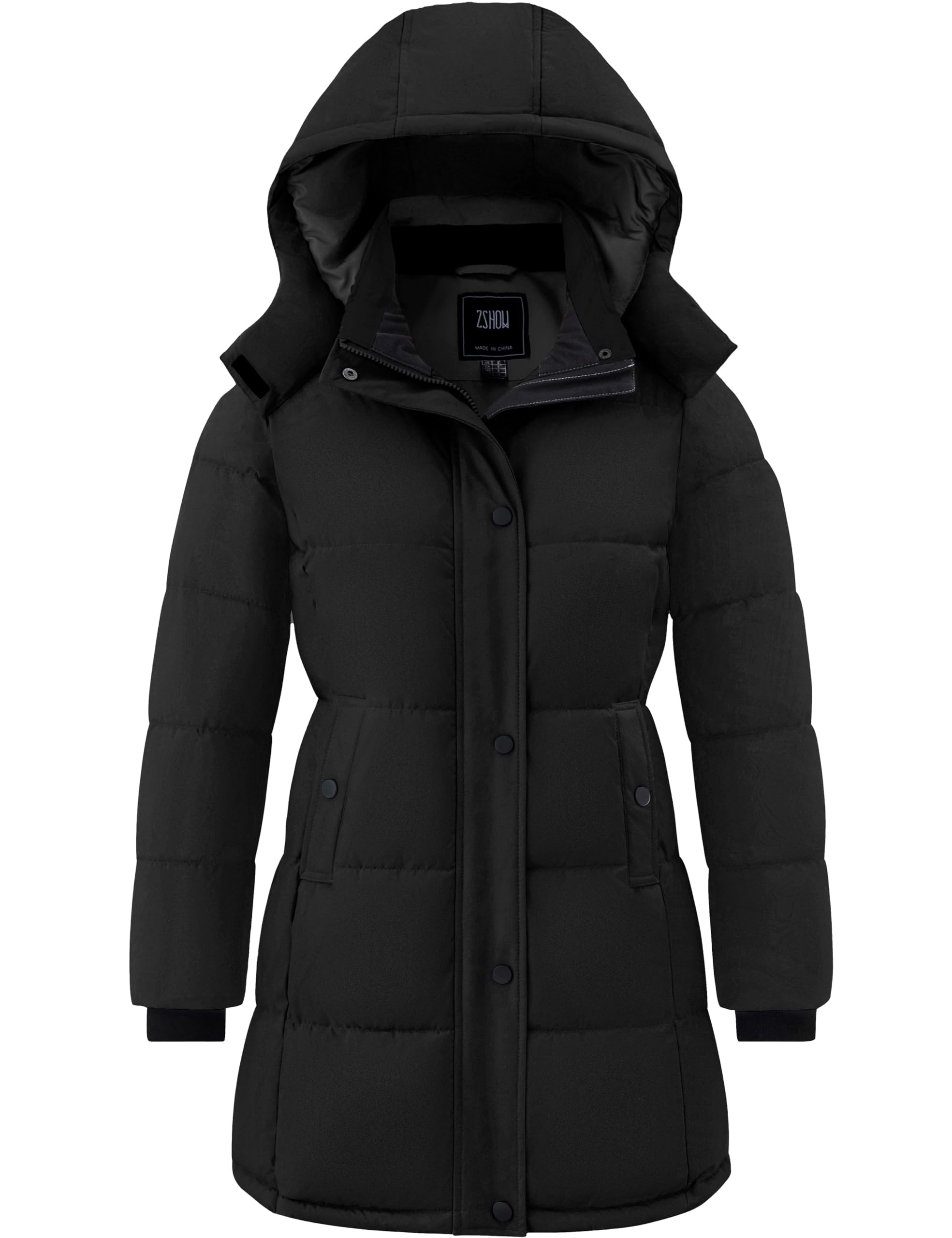 ZSHOWWomen's Long Quilted Winter Coat Waterproof Warm Puffer Jacket Parka with Detachable HoodGlobal Recycled StandardGlobal Recycled StandardGlobal Recycled Standard